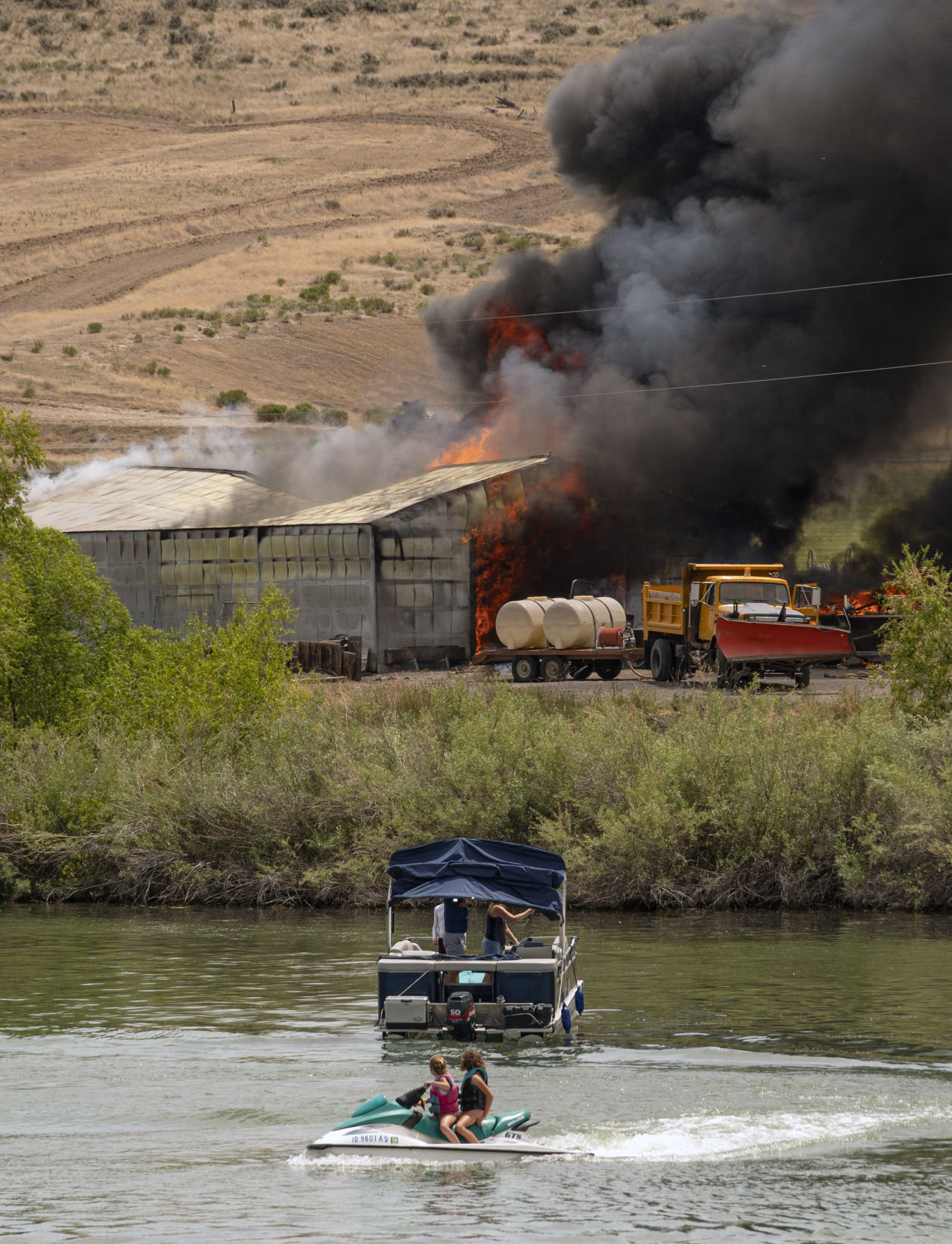 Structure fire near Hagerman